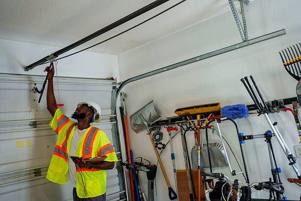 Professional Garage Door Panel Replacement technician working in Searles Valley, CA